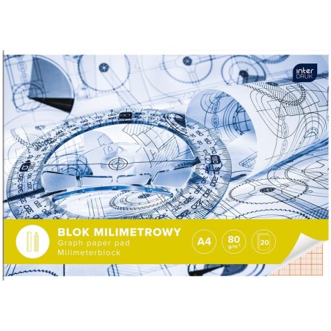 Blok milimetrowy Interdruk A4 80g 20k (BLMIA4) Blok milimetrowy Interdruk A4 80g 20k (BLMIA4)