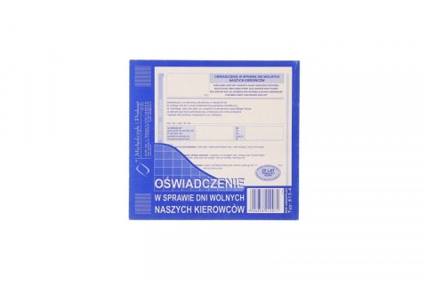 Druk offsetowy Michalczyk i Prokop Oświadczenie w sprawie dni wolnych kierowców A5 (14315) Druk offsetowy Michalczyk i Prokop Oświadczenie w sprawie dni wolnych kierowców A5 (14315)