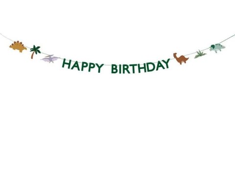 Baner Partydeco Happy Birthday Dino, 3 m (GRL106) Baner Partydeco Happy Birthday Dino, 3 m (GRL106)