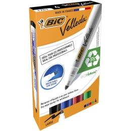 Marker suchościeralny Bic Velleda Ecolutions 1701 komplet 4 szt mix 1,5mm okrągła końcówka (904941)