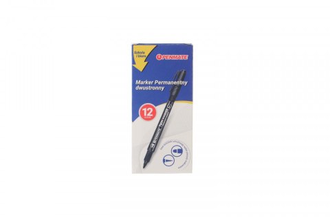 Marker permanentny Penmate dwustronne 5906910831602 czarny mixmm okrągła/ścięta końcówka (TT8849)