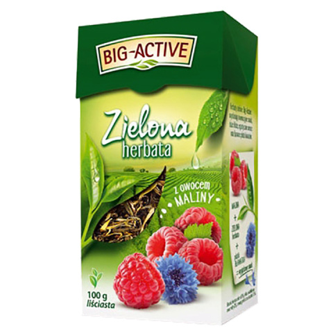 BIGACTIVE herbata zielona z maliną 20 t. BIGACTIVE herbata zielona z maliną 20 t.