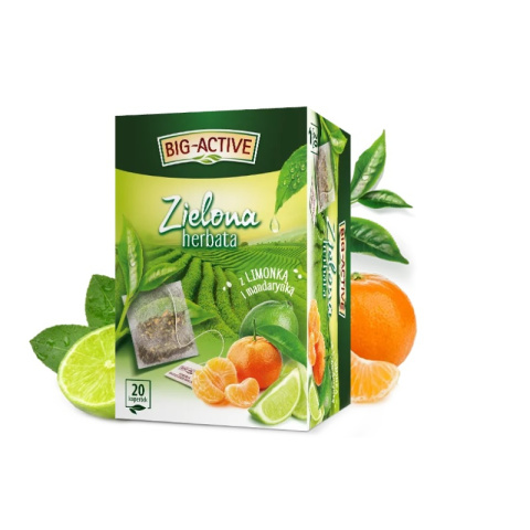 BIGACTIVE herbata zielona mandarynka limonka 20 t. BIGACTIVE herbata zielona mandarynka limonka 20 t.