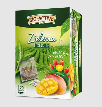BIGACTIVE herbata zielona opuncja mango 20 t. BIGACTIVE herbata zielona opuncja mango 20 t.