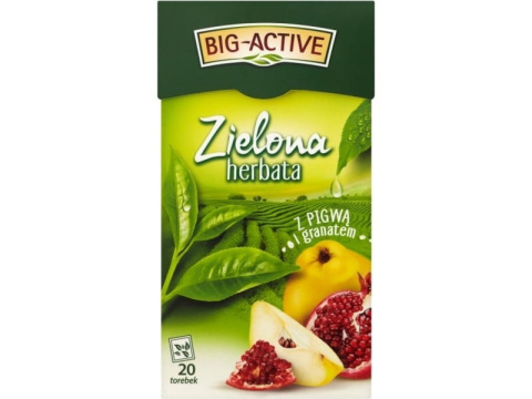 BIGACTIVE herbata zielona pigwa granat 20 t. BIGACTIVE herbata zielona pigwa granat 20 t.