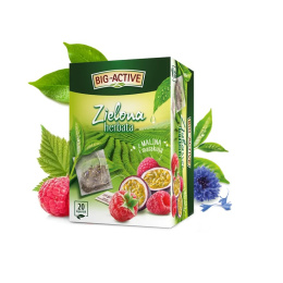 BIGACTIVE herbata zielona malina marakuja 20 t.