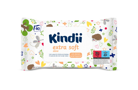 Chusteczki Nawilżane Extra Soft 60 Kindii Chusteczki Nawilżane Extra Soft 60 Kindii
