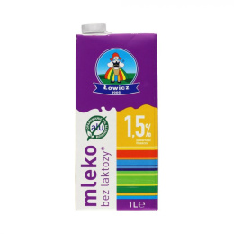Mleko 1l 1,5% UHT BEZ LAKTOZY ŁOWICKIE