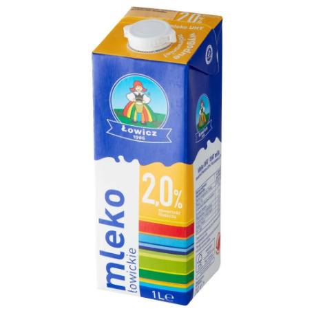 Mleko 1l 2% UHT ŁOWICKIE Mleko 1l 2% UHT ŁOWICKIE