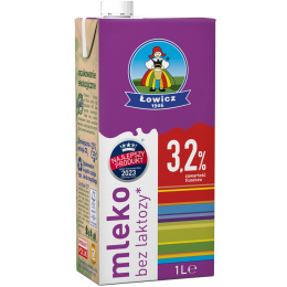 Mleko 1l 3,2 % UHT BEZ LAKTOZY ŁOWICKIE