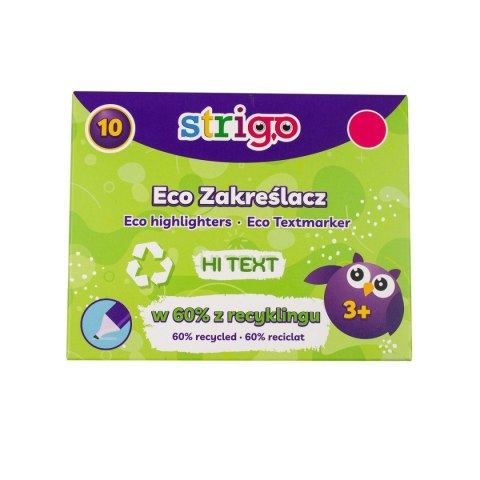 Zakreślacz HI-TEXT ekologiczna obudowa rózowy Strigo (SSC221) Zakreślacz HI-TEXT ekologiczna obudowa rózowy Strigo (SSC221)