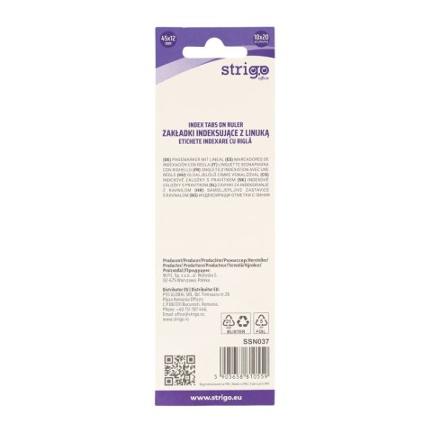 Zakładki indeksujące + linijka 12x45mmx 10 kol 5905658810559 200k [mm:] 12x45 Strigo (SSN037)