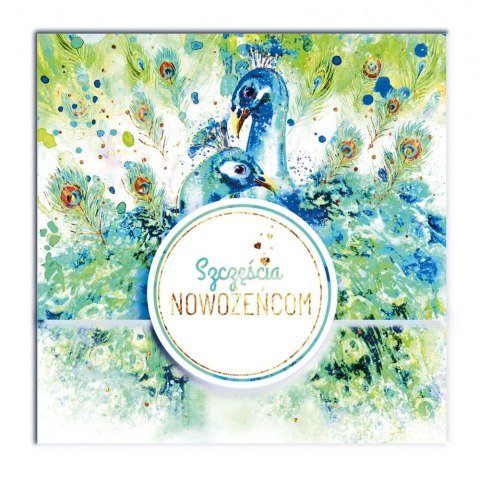 Kartka składana KARNET KW KOPERTA SLUB PAWIE PIÓRA kw Henry (5907465665179)