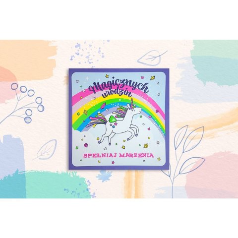 Kartka składana KARNET KW NEON UNICORN TECZA kw Henry (5907465664417)