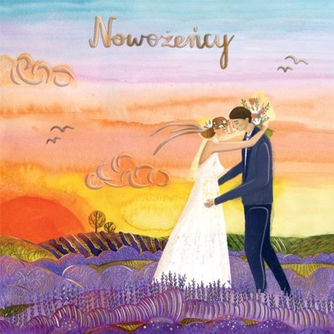 Kartka składana Karnet KW ślub para w lawendzie A5 Henry (5905701483099)