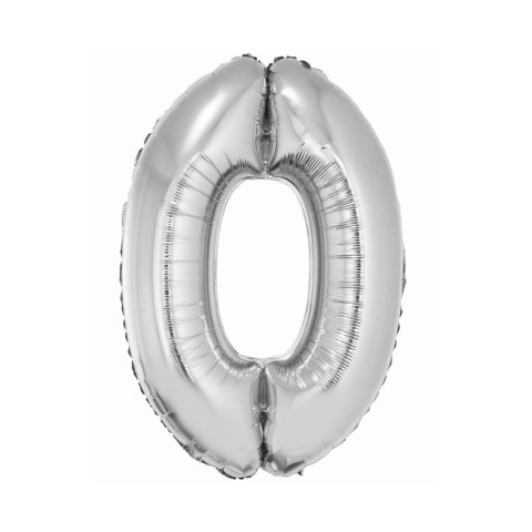 Balon foliowy Godan Smart cyfra 0 srebrna 76cm (CH-SSR0) Balon foliowy Godan Smart cyfra 0 srebrna 76cm (CH-SSR0)