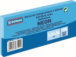 Notes samoprzylepny (karteczki) Donau Neon niebieski 300k [mm:] 51x38 (7585011-10)