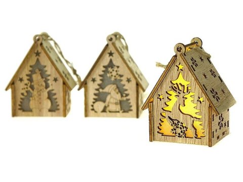 Ozdoba świąteczna domek drewniany ze światłem Adar (581302)