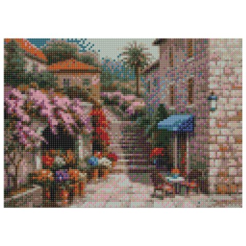 Zestaw kreatywny Diamentowa mozaika 30x40cm Pejzaż Flamingo Line (TSGK82573)