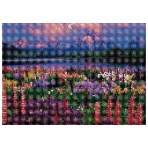 Zestaw kreatywny Flamingo Line Diamentowa mozaika 30x40cm Pejzaż góry, rzeka i kwiecista łąka (TGC70028) Zestaw kreatywny Flamingo Line Diamentowa mozaika 30x40cm Pejzaż góry, rzeka i kwiecista łąka (TGC70028)