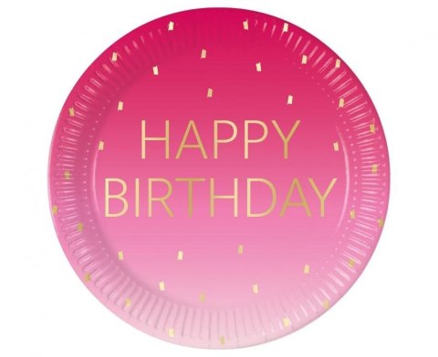 Talerz jednorazowy Godan Pink Happy Birthday, Decorata papier śr. 230mm 8 szt (96623) Talerz jednorazowy Godan Pink Happy Birthday, Decorata papier śr. 230mm 8 szt (96623)