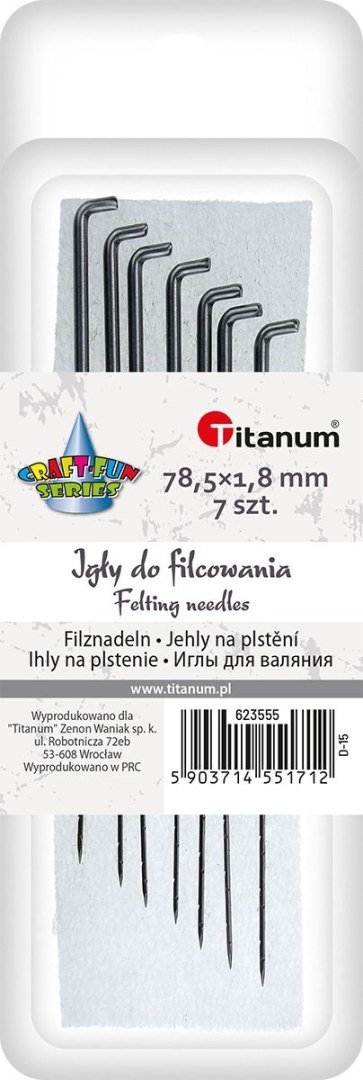 Igły Titanum Craft-Fun Series IGŁY do filcowania metal 7 sztuk Igły Titanum Craft-Fun Series IGŁY do filcowania metal 7 sztuk