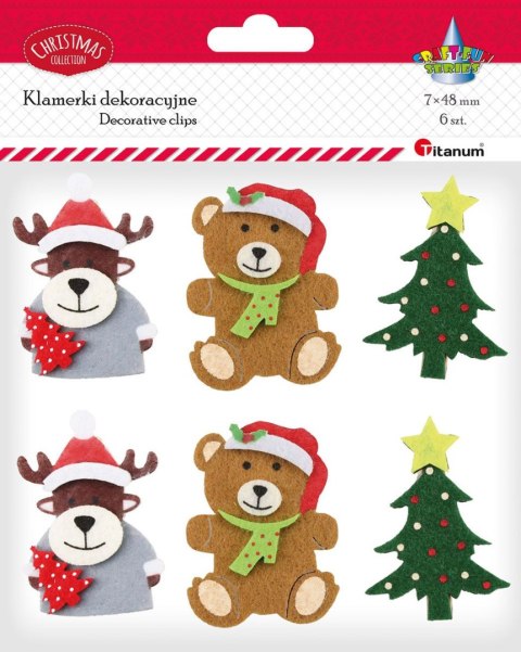 Ozdoba drewniana Craft-Fun Series Klamerki Boże Narodzenie Titanum (23BR1218-8) Ozdoba drewniana Craft-Fun Series Klamerki Boże Narodzenie Titanum (23BR1218-8)