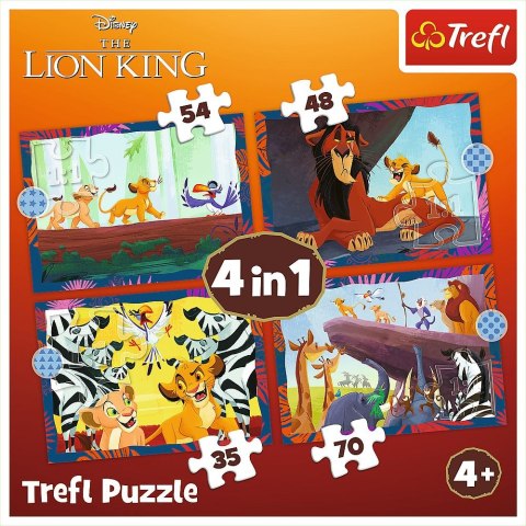 Puzzle Król Lew 4w1 el. Trefl (34653)