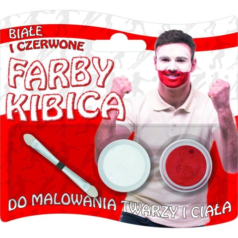 Farba do malowania twarzy Titanum dla kibica biała/czerwona 2 kolor. Farba do malowania twarzy Titanum dla kibica biała/czerwona 2 kolor.