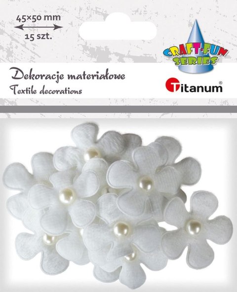 Ozdoba materiałowa Titanum Craft-Fun Series kwiaty z perełką (BY245) Ozdoba materiałowa Titanum Craft-Fun Series kwiaty z perełką (BY245)