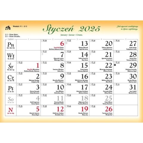 Kalendarz ścienny Kwiaty ozdobne rodzinny 2026 280mm x 200mm Lucrum (WL02) Kalendarz ścienny Kwiaty ozdobne rodzinny 2026 280mm x 200mm Lucrum (WL02)