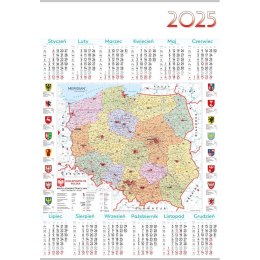Kalendarz ścienny MAPA plakatowy 607mm x 880mm Lucrum (PL15)