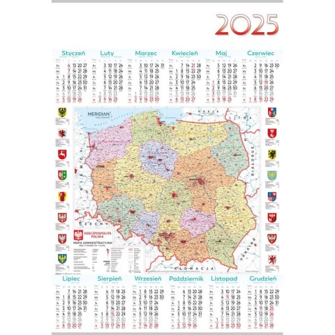 Kalendarz ścienny MAPA plakatowy 607mm x 880mm Lucrum (PL15) Kalendarz ścienny MAPA plakatowy 607mm x 880mm Lucrum (PL15)