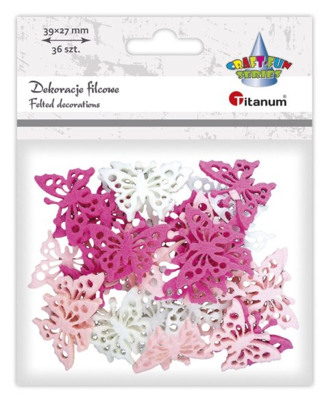Ozdoba filcowa Titanum Craft-Fun Series motyle ażurowe (DIY-S07) Ozdoba filcowa Titanum Craft-Fun Series motyle ażurowe (DIY-S07)