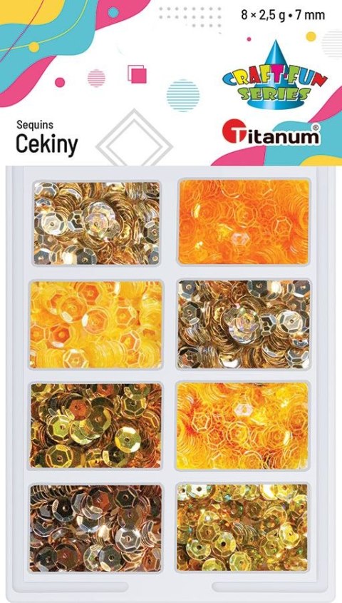 Cekiny Titanum Craft-Fun Series 8 kolorów mix 2,5g (3G8P 160163) Cekiny Titanum Craft-Fun Series 8 kolorów mix 2,5g (3G8P 160163)