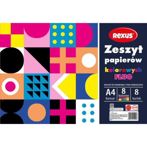 Zeszyt papierów kolorowych Rexus fluo A4 8k (9497) Zeszyt papierów kolorowych Rexus fluo A4 8k (9497)