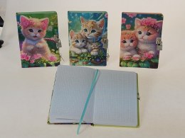 Notes Adar kotki z kłódką A5 krata (588752)