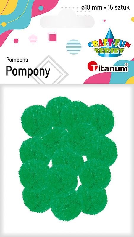 Pompony Titanum Craft-Fun Series zielone 15 szt (352535) Pompony Titanum Craft-Fun Series zielone 15 szt (352535)