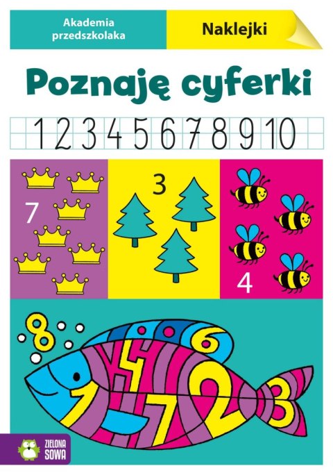 Książeczka edukacyjna Zielona Sowa Akademia przedszkolaka. Poznaję cyferki Książeczka edukacyjna Zielona Sowa Akademia przedszkolaka. Poznaję cyferki