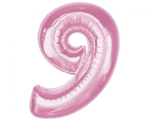 Balon foliowy Godan Smart, cyfra 9, j. różowa, 92 cm (CH-S9J9) Balon foliowy Godan Smart, cyfra 9, j. różowa, 92 cm (CH-S9J9)