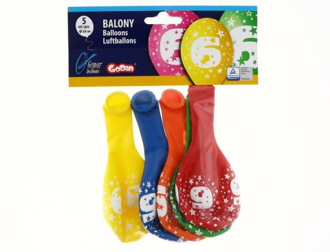 Balon gumowy Godan Z NADRUKIEM 5 szt mix 300mm 12cal (GS110/6) Balon gumowy Godan Z NADRUKIEM 5 szt mix 300mm 12cal (GS110/6)
