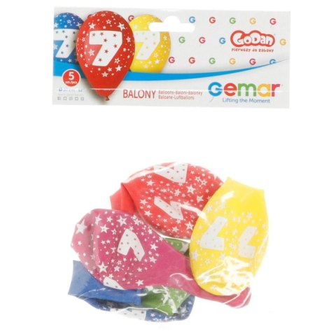Balon gumowy Godan Z NADRUKIEM 5 szt mix (GS110/7) Balon gumowy Godan Z NADRUKIEM 5 szt mix (GS110/7)