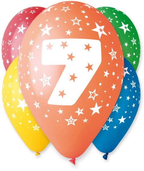 Balon gumowy Godan Z NADRUKIEM 5 szt mix (GS110/7) Balon gumowy Godan Z NADRUKIEM 5 szt mix (GS110/7)
