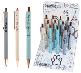 Długopis Zenith 4 12 SZT I LOVE PETS 5907464223868 niebieski 1,0mm Cresco (230004)