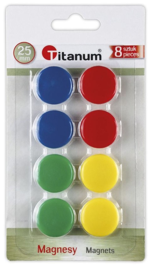 Magnes Titanum okrągłe 25 mm mix śr. 25mm 8 sztuk Magnes Titanum okrągłe 25 mm mix śr. 25mm 8 sztuk