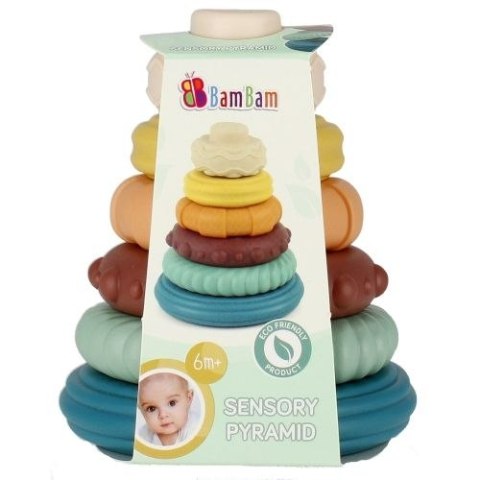 Układanka Bam Bam piramidka pastelowa (500692) Układanka Bam Bam piramidka pastelowa (500692)