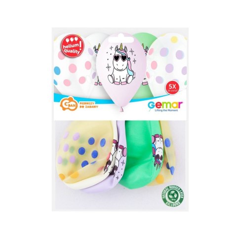 Balon gumowy Godan Wesoły jednorożec 13 cal, 5 sztuk pastelowy 5 szt mix 330mm 13cal (GS120/WJR) Balon gumowy Godan Wesoły jednorożec 13 cal, 5 sztuk pastelowy 5 szt mix 330mm 13cal (GS120/WJR)