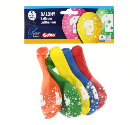 Balon gumowy Godan Z NADRUKIEM 5 szt mix 300mm 12cal (GS110/1) Balon gumowy Godan Z NADRUKIEM 5 szt mix 300mm 12cal (GS110/1)