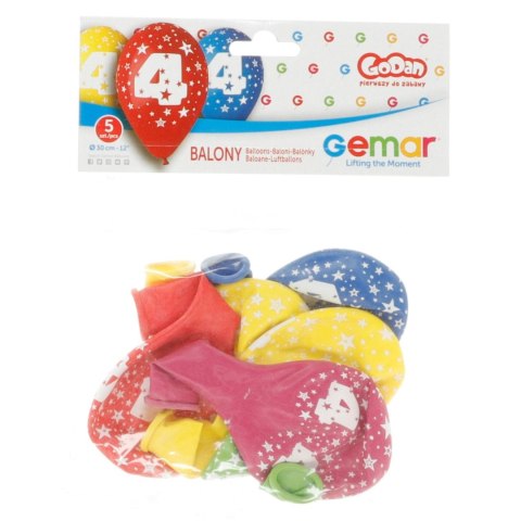 Balon gumowy Godan Z NADRUKIEM 5 szt mix 300mm 12cal (GS110/4) Balon gumowy Godan Z NADRUKIEM 5 szt mix 300mm 12cal (GS110/4)