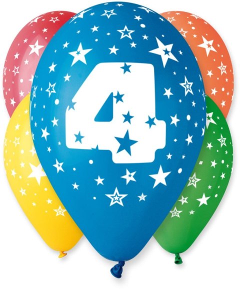Balon gumowy Godan Z NADRUKIEM 5 szt mix 300mm 12cal (GS110/4) Balon gumowy Godan Z NADRUKIEM 5 szt mix 300mm 12cal (GS110/4)